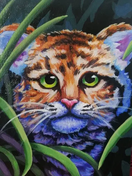 фото, Продам картину ручной работы с тигренком