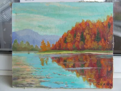 фото, Закарпатская школа А. Гліб роз. 32 х 16 см. х.м. 1990 рр.. м.Ужгород.