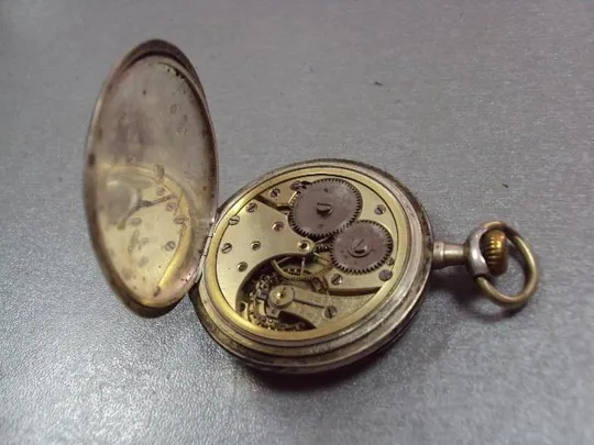 Карманные часы Aureole корпус серебро с чернью 800 проба длина 6,5 см, диаметр 5см не на ходу №11934 Характеристики