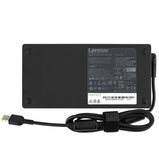 Оригінальний БЖ для ноутбука LENOVO 20V, 15A, 300W, USB+pin (Square 5 Pin DC Plug), black, RECTANGULAR З аукціону