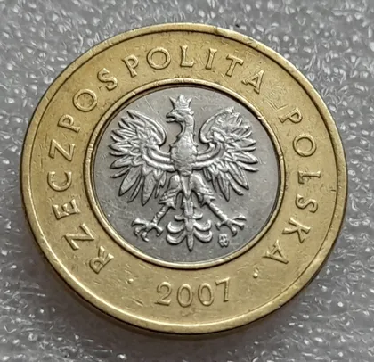 фото, (8010) 2 злотих 2007 Польща (злотий, злоті, злотый, Польша, Polska)