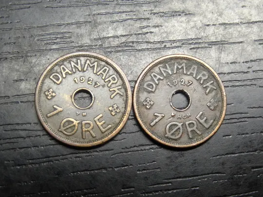 1 оре 1927 Данія (два різновиди) Ціна