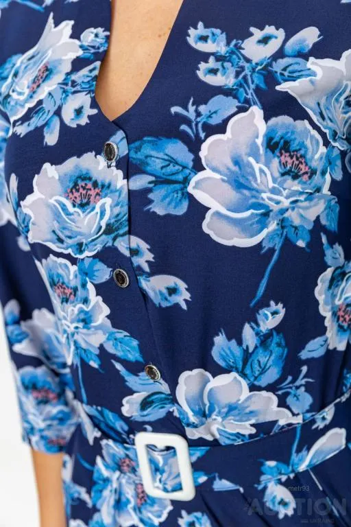 Платьес поясом, цвет сине-голубой, 230R032-5 Де купити