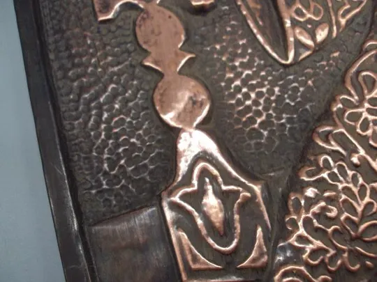 Чеканка сказка девушка и прялка металл картина-карбування ссср размер 47,5х27,2 см №15062М Продаж