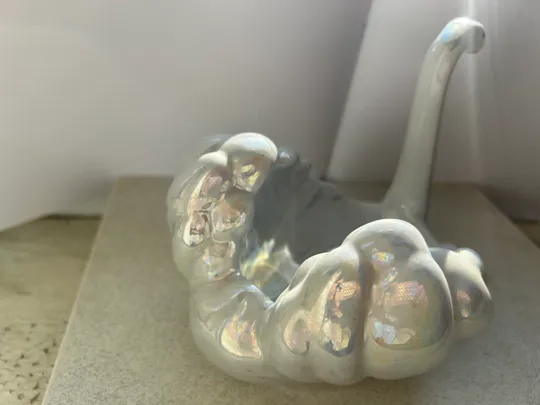 Фарфорова ваза - цукерниця "Лебідь" Перламутр Київський ЕКХ завод 70-ті роки СССР З аукціону