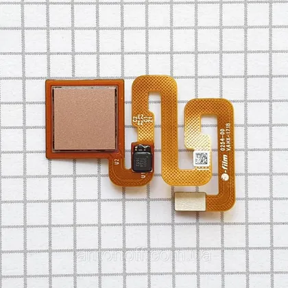 фото, Шлейф Xiaomi Redmi 4X (santoni) зі сканером відбитка пальця Gold оригінал з розборки