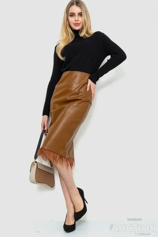 Купити Юбка из экокожи, цвет коричневый, 186R7777