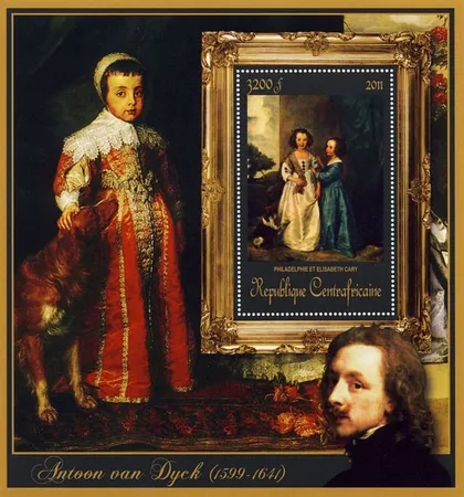 фото, ЦАР-Живопись- Антуан Ван Дейк -2011.Чистый  красивый Блок.MNH.