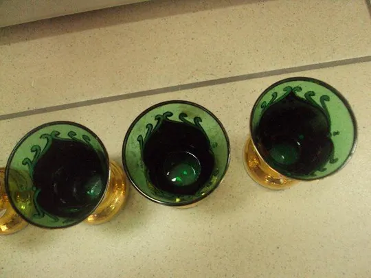 Стопки рюмки с цветочками чешское стекло богемия лот 5 шт №475п Характеристики