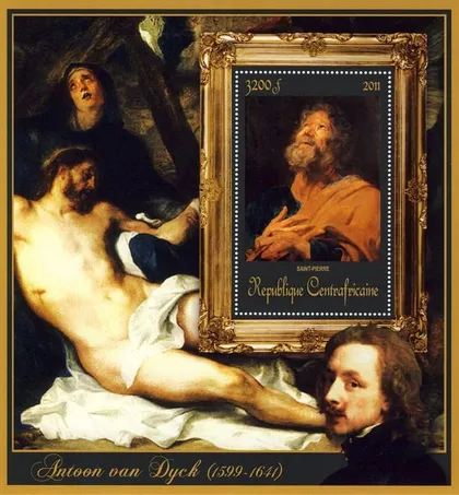 фото, ЦАР-Живопись- Антуан Ван Дейк -2011.Чистый  красивый Блок.MNH.