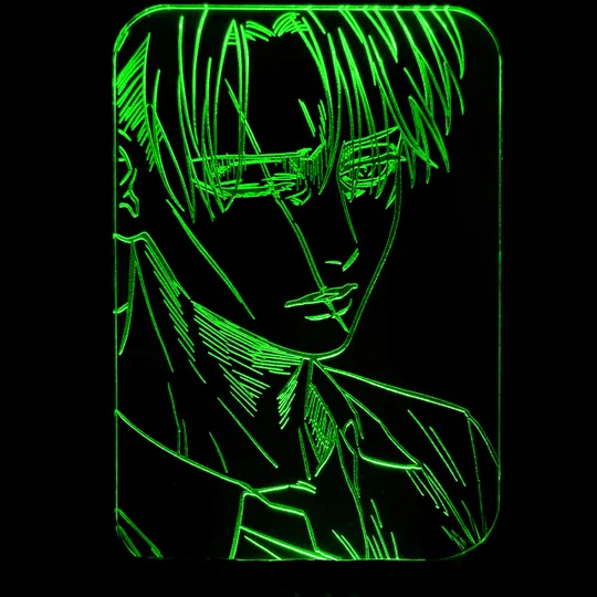 Акриловий світильник-нічник Леві Аккерман 3 зелений tty-n001207 Ціна