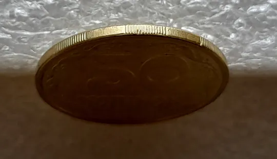 (5213) 50 копійок 1992 1АВ(г)м по каталогу В.Шекені з розколом у 2 гроні (50 копеек 1992 брак) Недорого