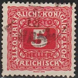 1916 - Австрія - Доплатна 5 Мі.47  _гаш Ціна