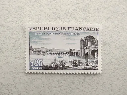 фото, Поштова марка Франція 1968 рік **