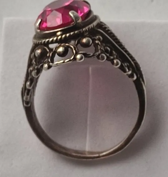 Старинное серебряное кольцо СССР с массивным камнем ,размер 19.5  редкое br837 Продаж