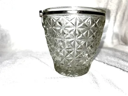 фото, Відерце-цукерниця Кришталь з ободком та ручкою , вінтаж часів СССР