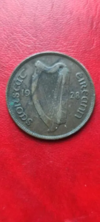 1 пенни монета 1928 года Ирландия курица и лира/ медь bs957 200грн Продаж