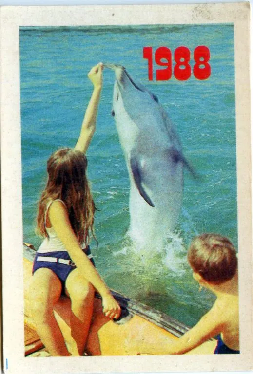 Календарик карманный Дельфины 1988 Ціна