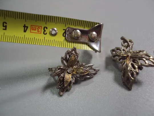 Бижутерия серьги листья листочки запчасти б/у лот №11187 Продаж