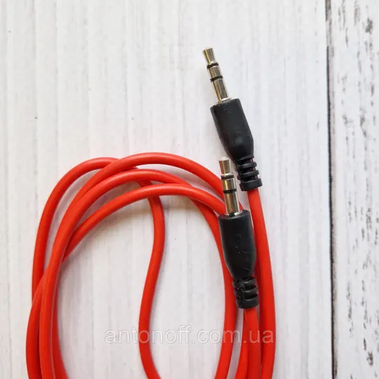 Купити Кабель аудіо AUX 3.5 - 3.5 мм тато-тато червоний 1м
