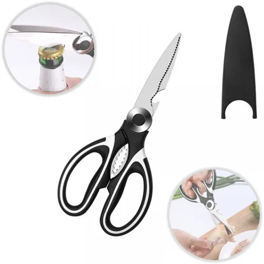 Кухонные ножницы с орехоколом и открывалкой металлические 20*9*1,5 см в чехле Інтернет-аукціон