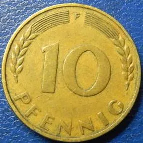 Купити 10 пфенінгів 1950 F ФРН