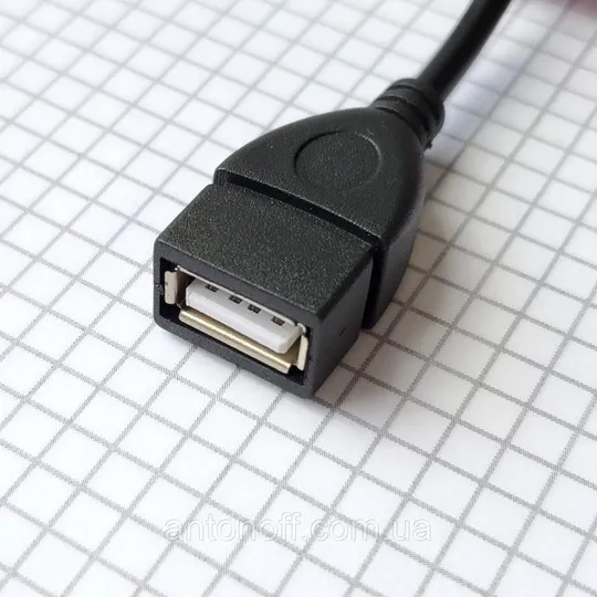 Mini USB OTG кабель адаптер перехідник 0.1м чорний З аукціону