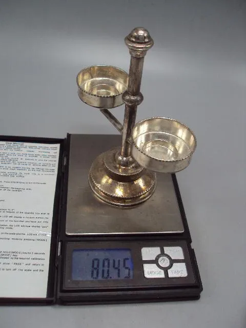 Солонка спецовник серебро 925 проба вес 80,45 г высота 13 см, длина 11,4 см, диаметр 4,1 см №13967 Інтернет-аукціон