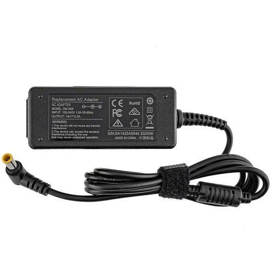 Блок живлення для монітора Samsung 14V, 2.5A, 35W, 6.5*4.4мм+PIN, black (без кабелю!) З аукціону