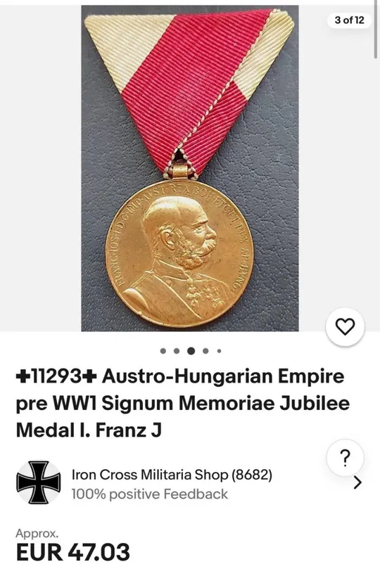 Австро-Венгрия.Медаль в честь 60 -летия Ф-И.Состояние БОМБА. Продаж