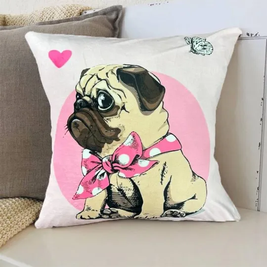 Подушка 3D Мопсовое счастье 2543_E 11994 50х50 см Ціна