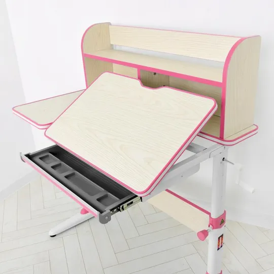 Детская Парта Bambi M 4804(W)-8, с надстройкой, выдвижной ящик, регулируемая высота (Розовый) Продаж