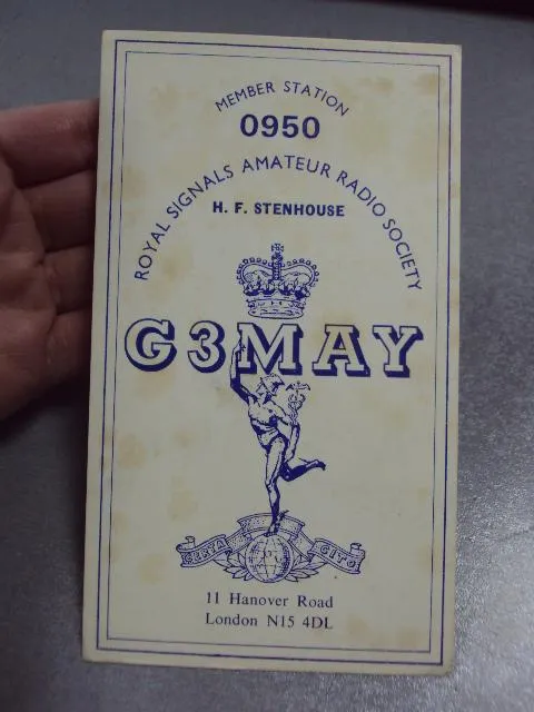 карточка радиообмена QSL королевское радиолюбительское общество сигналов лондон №2388 З аукціону