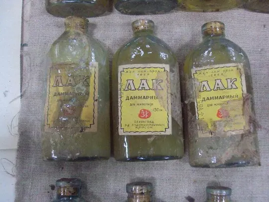 художественный разбавитель, лак даммарный, пинен, масло льняное ссср лот 12 шт №5559 Інтернет-аукціон