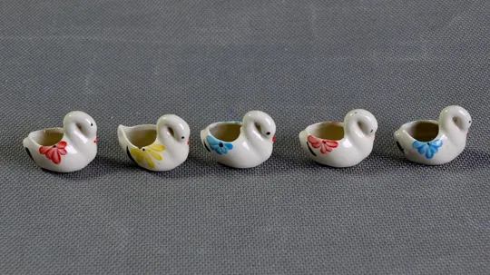 Лебеди лебедь мини набор 5шт старый советский фарфор фигурка статуетка БУ лебіді порцелянові Інтернет-аукціон