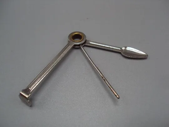 Инструмент тройник лопатка, ложка и палочка для утрамбочки табака в трубке Чехословакия №13528 Недорого