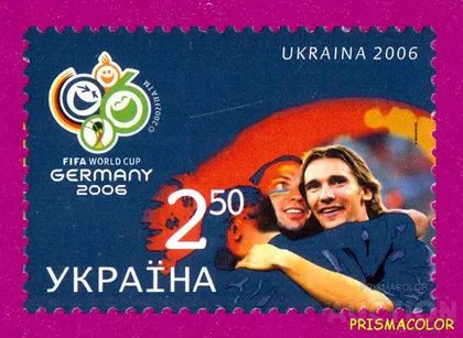 фото, ** УКРАИНА 2006 N729 марка Чемпионат по футболу Шевченко Ващук