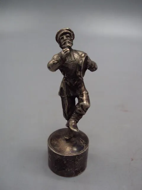 Купити Пробка мужичок музыкант с бубном серебро ВА 84 проба голова вес 29,41 г высота 6,4 см №13966