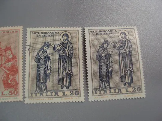 Купити марки Италия 1974 религия короли святые мозаика искусство лот 4 шт гаш и не гаш №2695
