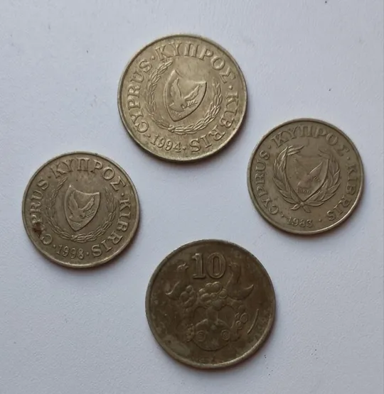 4 разменные монеты Республика Кипр 20-й век. mk625 З аукціону