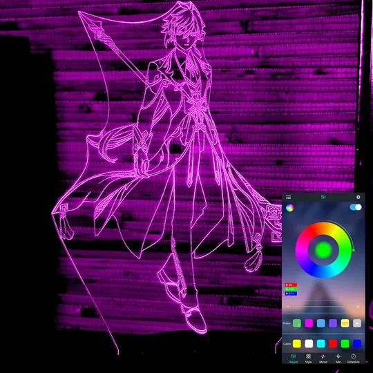 Акриловий світильник-нічник керування з телефона Чжун Лі 2 (Zhongli) tty-n000674 Ціна