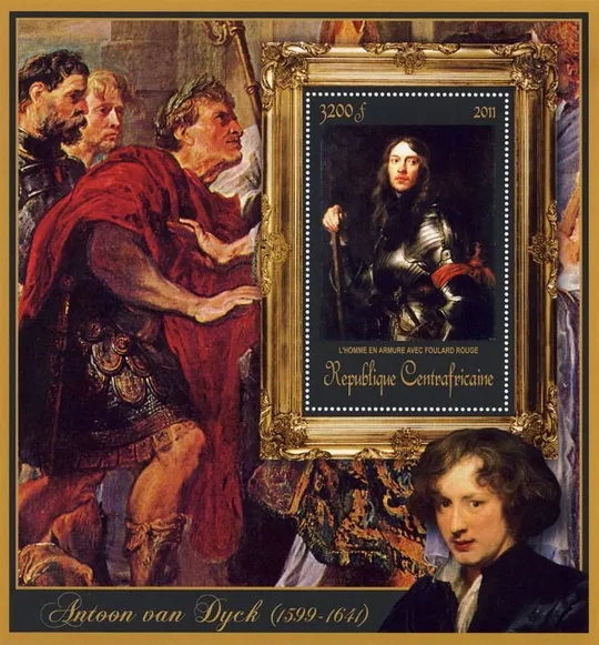 ЦАР-Живопись- Антуан Ван Дейк -2011.Чистый  красивый Блок.MNH. Ціна