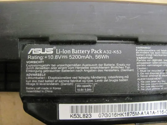 Оригінал АКБ Акумуляторна батарея battery живлення ASUS A32-K53 10.8V 56WH A41-K53 14.4V 37WH для ASUS A43 A43B A43E A43J A43S A43TA A43TK A43U A53J A53SD A53TA A53U K43 K43B K43E K43F K43S K43T K43U K53BY K53F K53JA K53S K53T K53U З аукціону