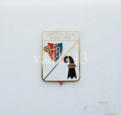фото, значок футбол  ФК Базель 1893 Швейцария  (серия герб города и эмблема клуба).