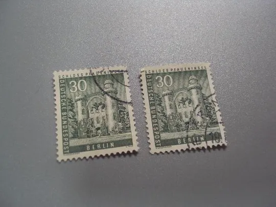 марки Германия 1956 стандарт архитектура здания замок западный Берлин лот 2 шт гаш №1990 Ціна