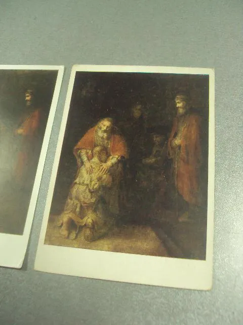 открытка рембрант возвращение блудного сына 1960 лот 2 шт №14325м Недорого