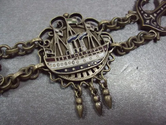 шатлен цепочка для карманных часов парусник корабль №216 З аукціону