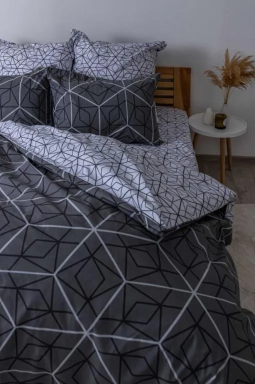 Постельное белье евро ТЕП Happy Sleep Quadro Star grey 2-03796-25740 200х215 см Ціна