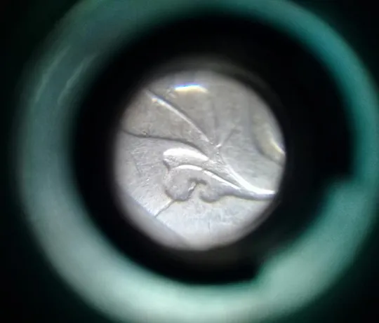 (3228) 5 копійок 1992 розкол на аверсі від канту через лівий нижній листок (5 копеек 1992 брак) З аукціону