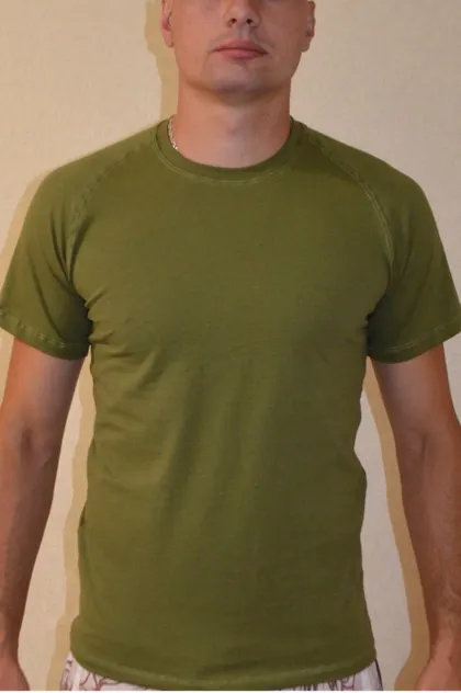 фото, Чоловіча футболка приталена Lans 12/004 бавовна хакі